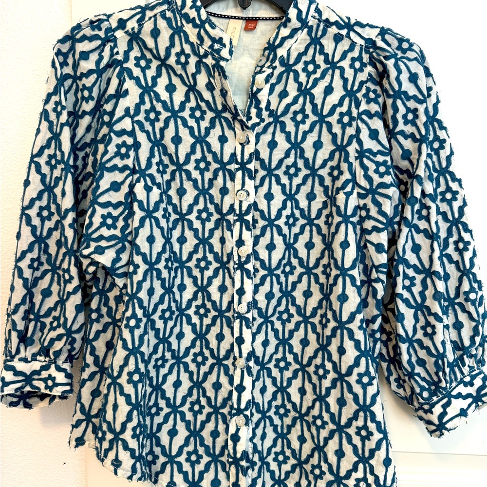 Pilcro Anthropologie Embroidered Blouse